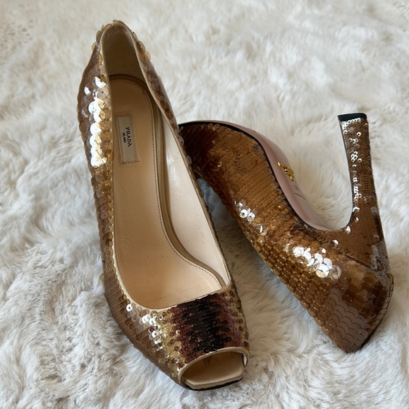 AUTHENTIC PRADA SEQUINED SHOES - Picture 9 of 10